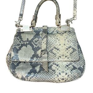 Foley + Corinna Dione Pink Python Saddle Bag Convertible Crossbody Handbag